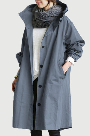 Wasserabweisende Oversized-Windjacke mit Kapuze