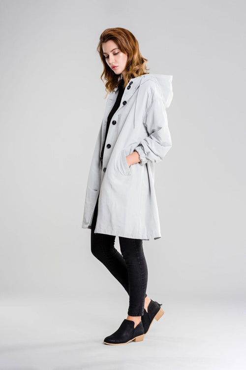 Wasserabweisende Oversized-Windjacke mit Kapuze