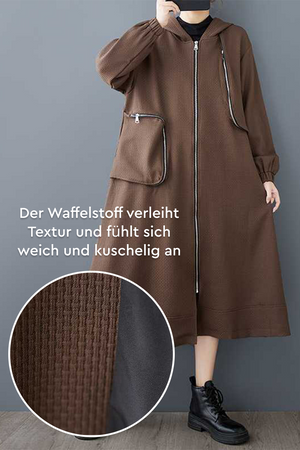 Einheitsgröße für alle langen Oversized-Mäntel mit Reißverschluss