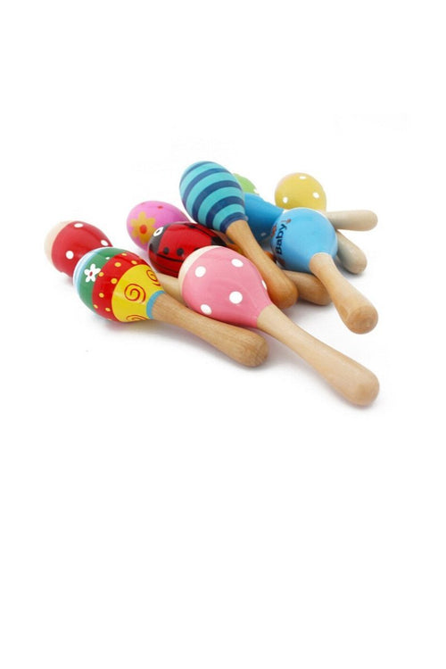 Colorful Wooden Hand Rattle