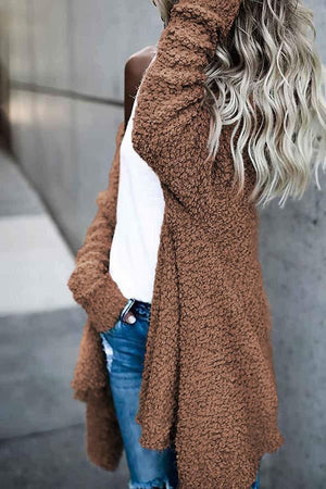 Offene Strickjacke einfarbig